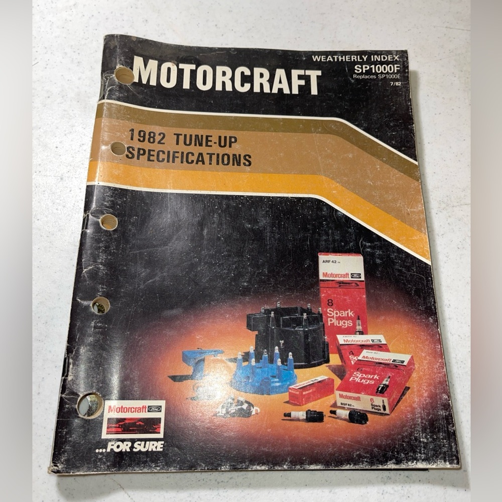 Ford Motorcraft Tune Up Specifications Auto Parts Catalog SP1000F Vintage 1982